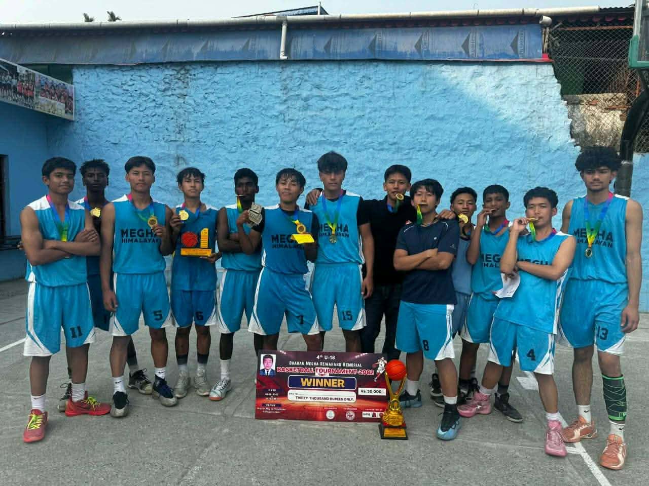 चौथो धरान मेघा रेवाहाङ स्मृति बास्केटबलको उपाधि धरान मेघालाई