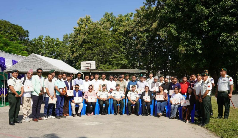 नेपाली सेनाद्वारा सञ्चारकर्मीका चार दिने अभिमुखीकरण तालिम समापण