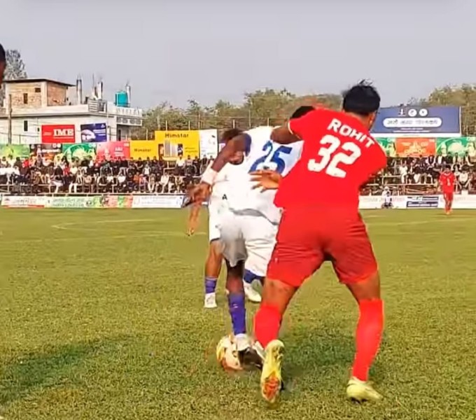 सातौ झापा गोल्डकप  २-१ अन्तरले  मछिन्द्र फुटबल कल्ब सेमिफाइनल प्रवेश