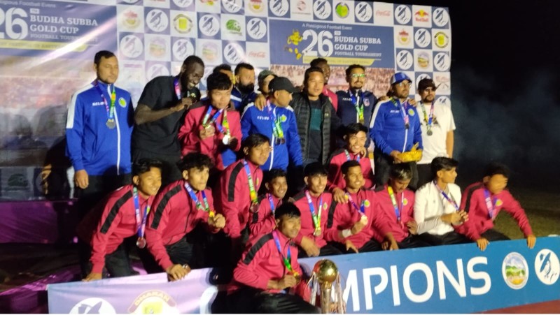 २६ ओै बुढा सुब्बा गोल्डकप उपाधि  १-० अन्तर ले  प्लानिङ ब्याइजको हातमा